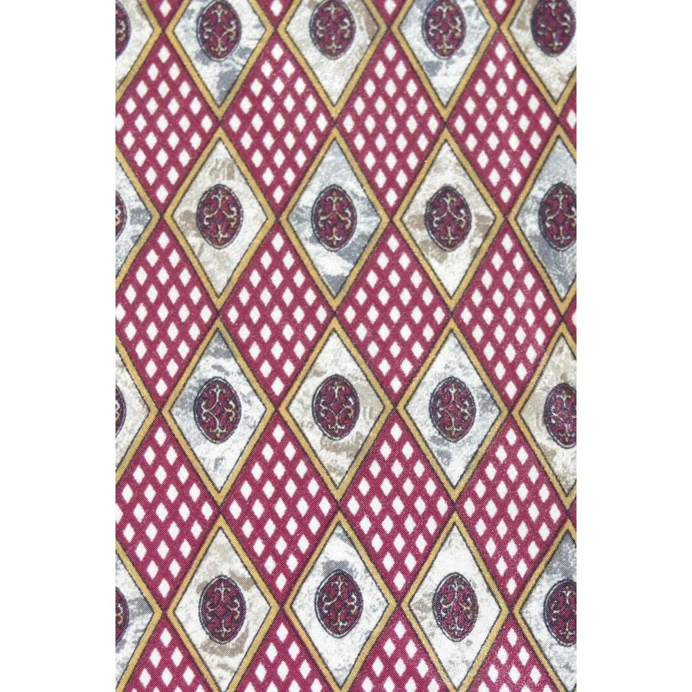 Vtg Christian Dior Cravate Tie Burgundy‎ Silk Geometric Medallion EUC Old Money